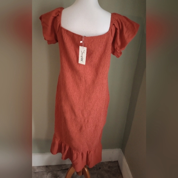 NWT Simplee Pumpkin Bodycon Stretchy Sexy Dress Size XL - Picture 6 of 9